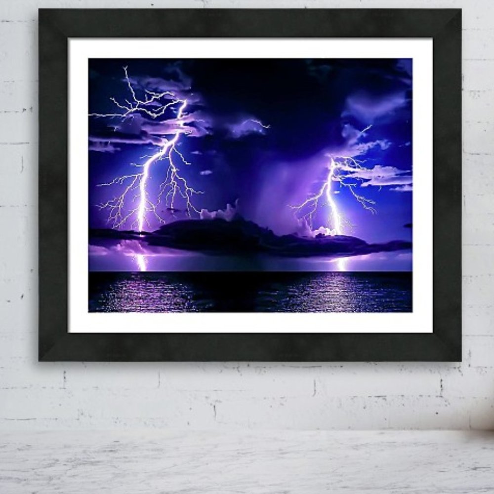 Framed Lightning Photography - Original Photography by Christy Mandeville